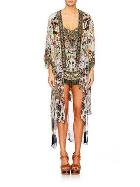 Camilla Raise Your Glass Kimono‎ with Long Overlay Robe Duster Size XS